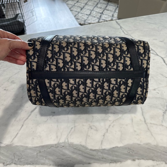 Authentic Christian Dior Boston Bag Trotter Monogram Canvas Blue Leather. EUC - Picture 8 of 17